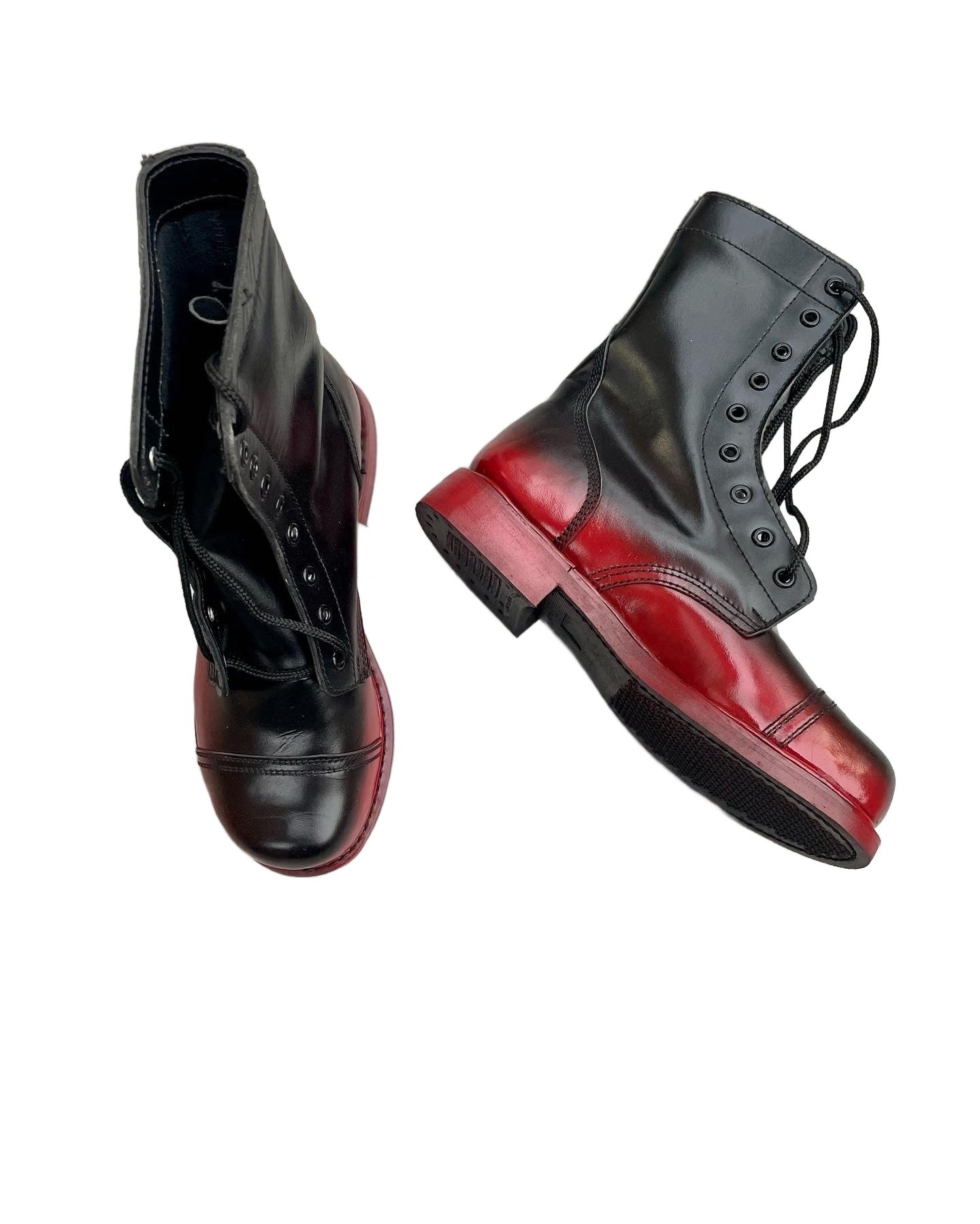 BLOOD RED LEATHER COMBAT-BOOT