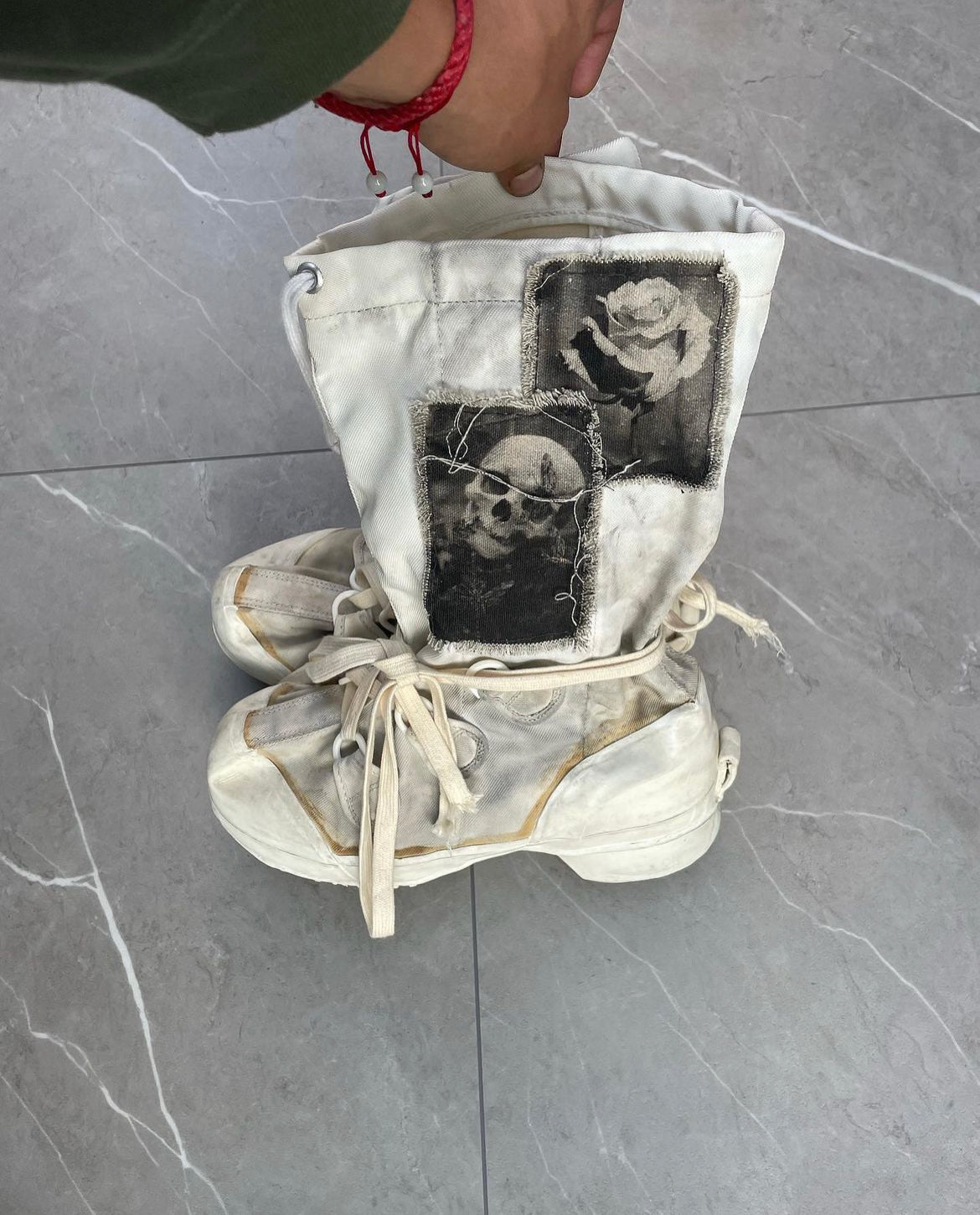1990s Off-White Rebirth Combat Boots