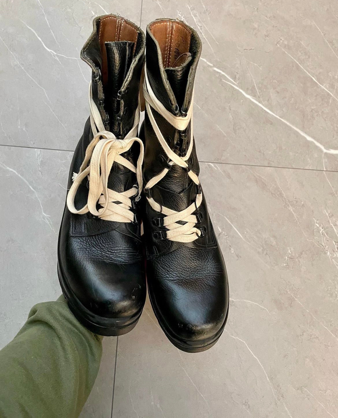 1970s Military Issue Leather Combat Boots