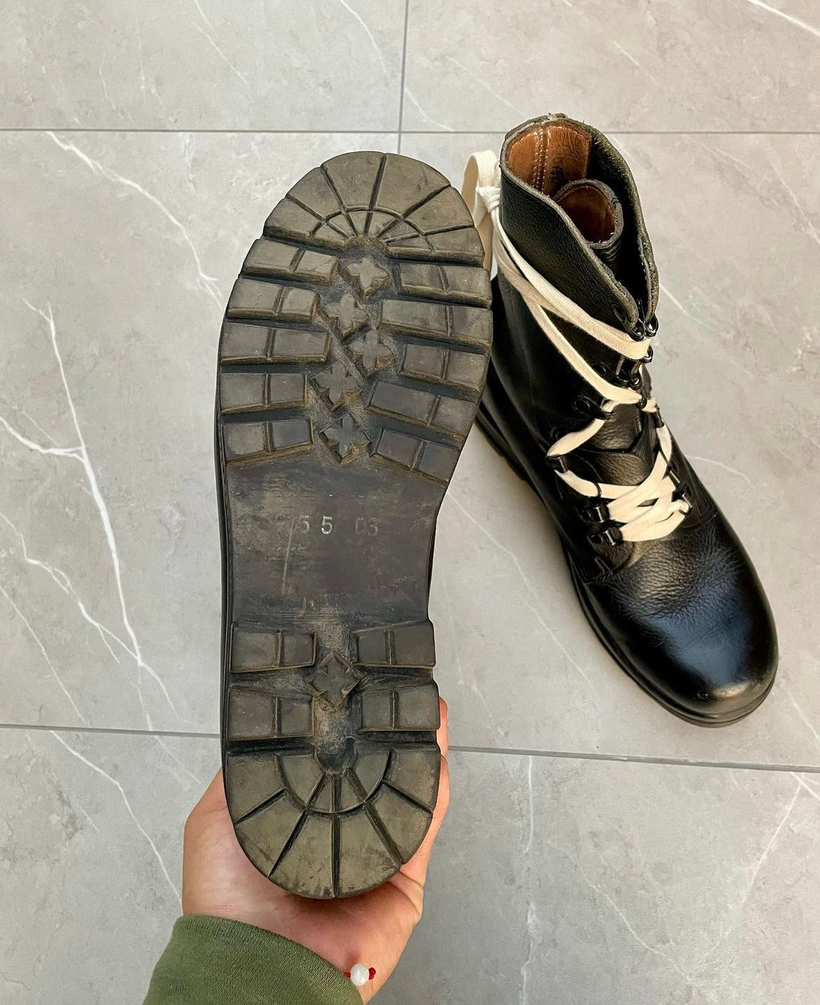 1970s Military Issue Leather Combat Boots