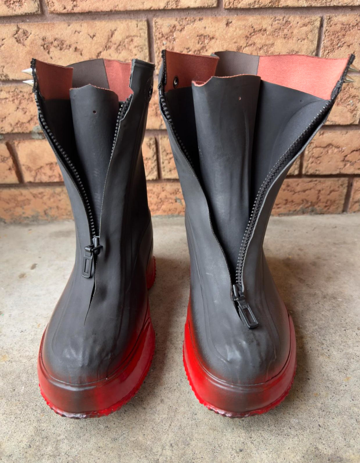 Blood Red Spiked Dune Boots