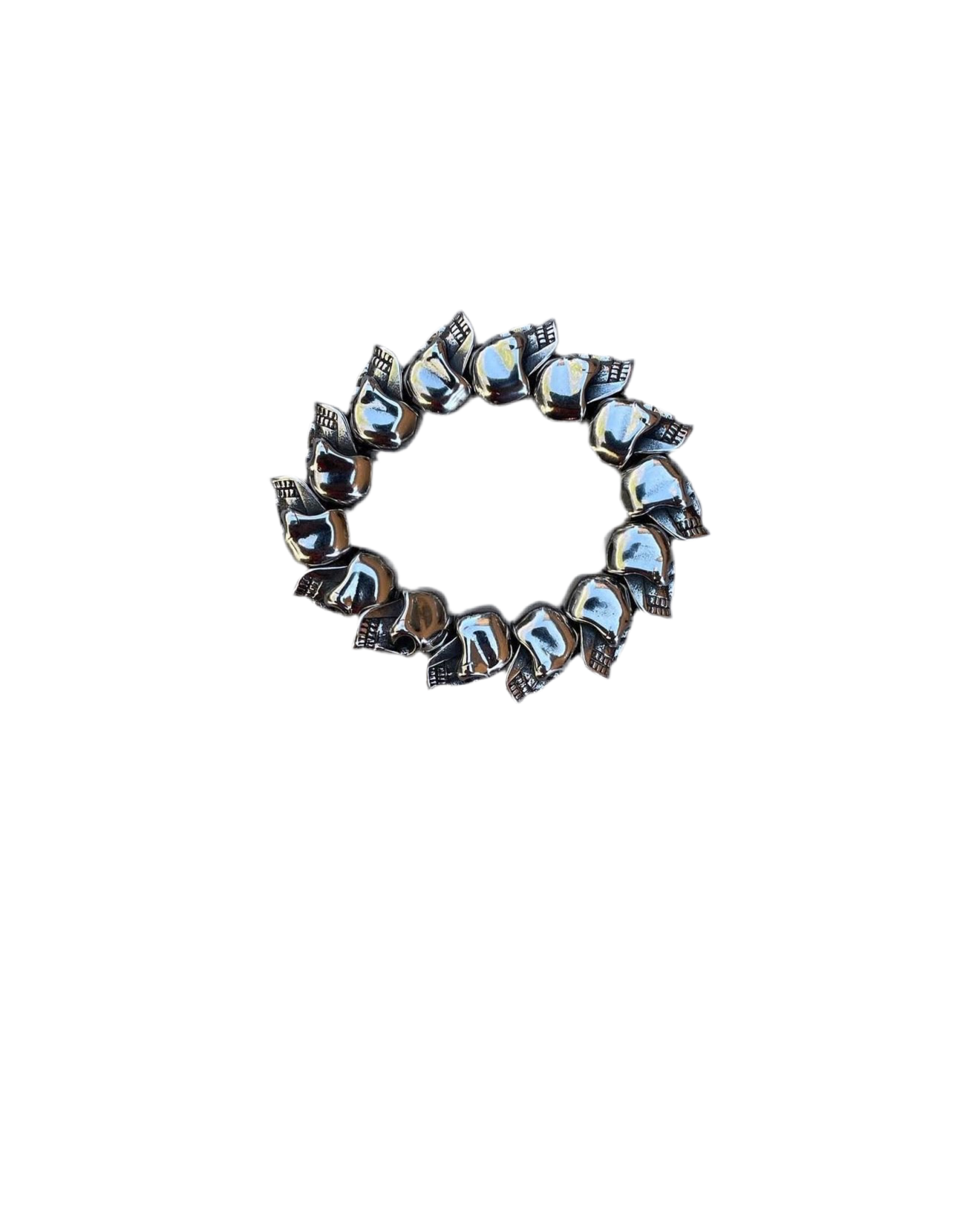 925 SILVER FULL SKULL STACKED BRACELET