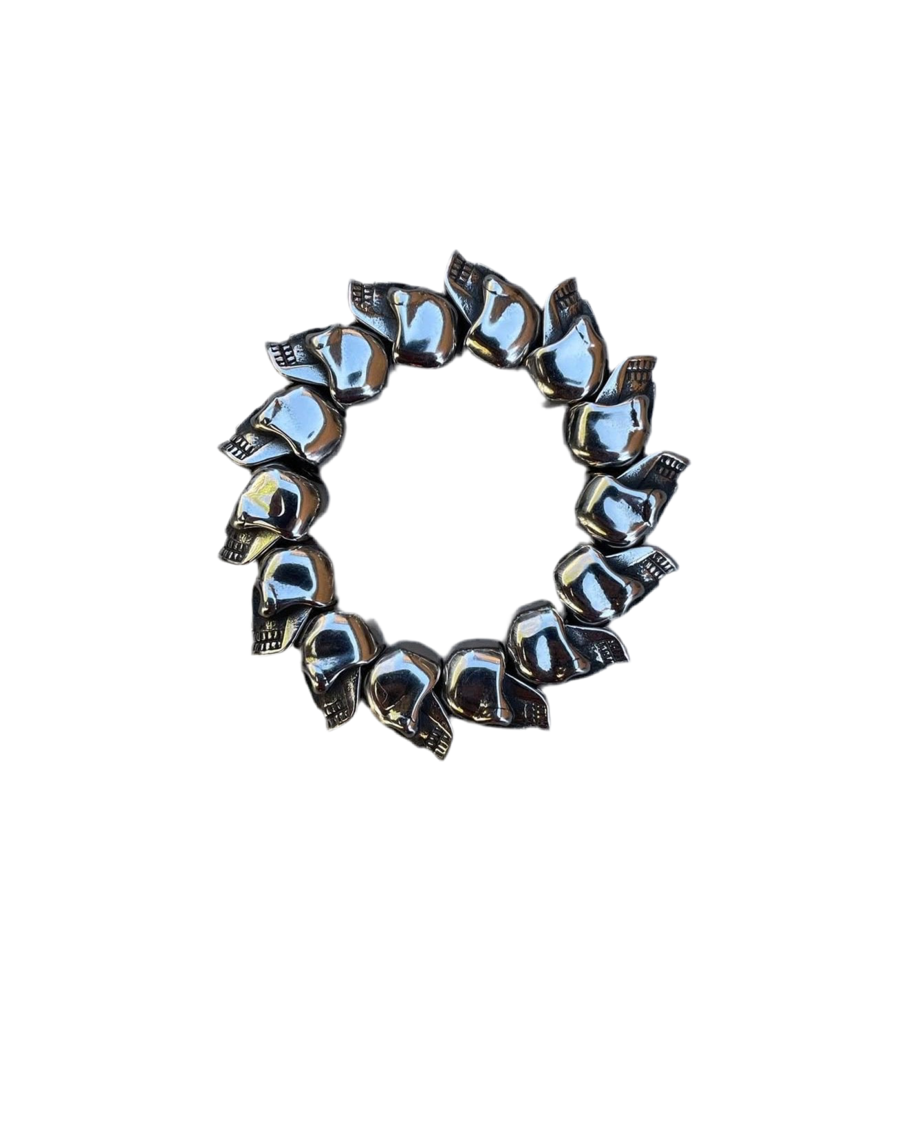 925 SILVER FULL SKULL STACKED BRACELET