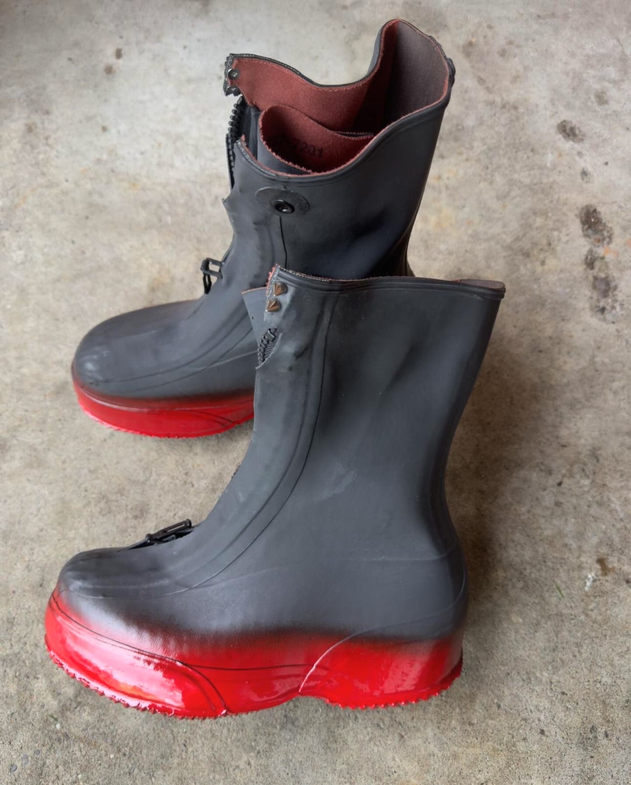 Blood Red Spiked Dune Boots