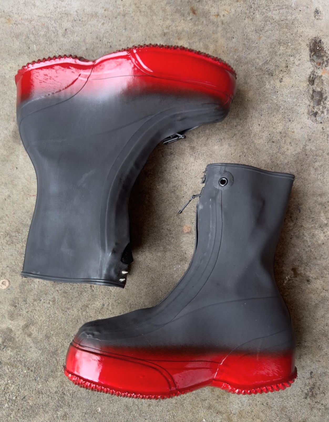 Blood Red Spiked Dune Boots