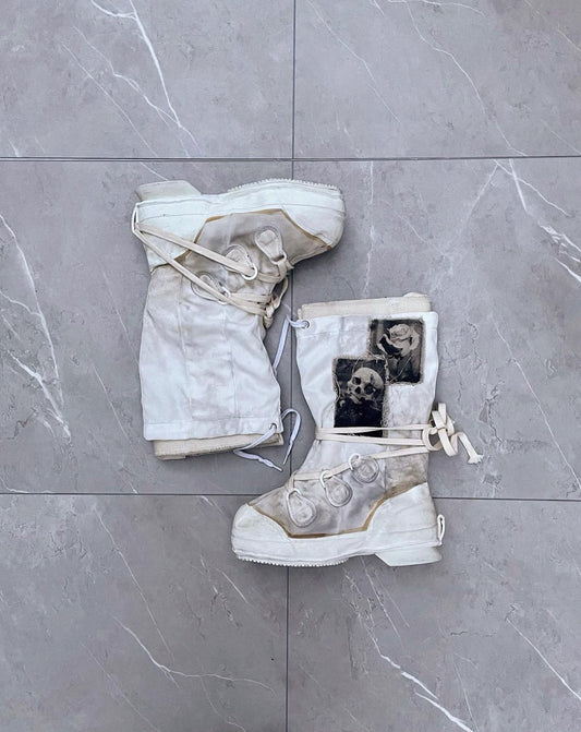 1990s Off-White Rebirth Combat Boots