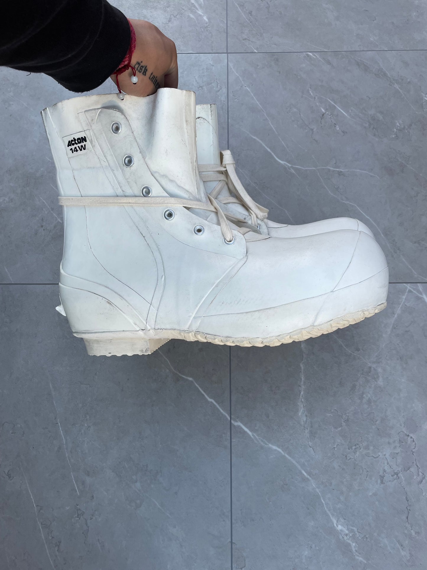 90s White Vintage Mickey Mouse Bunny Combat Boots