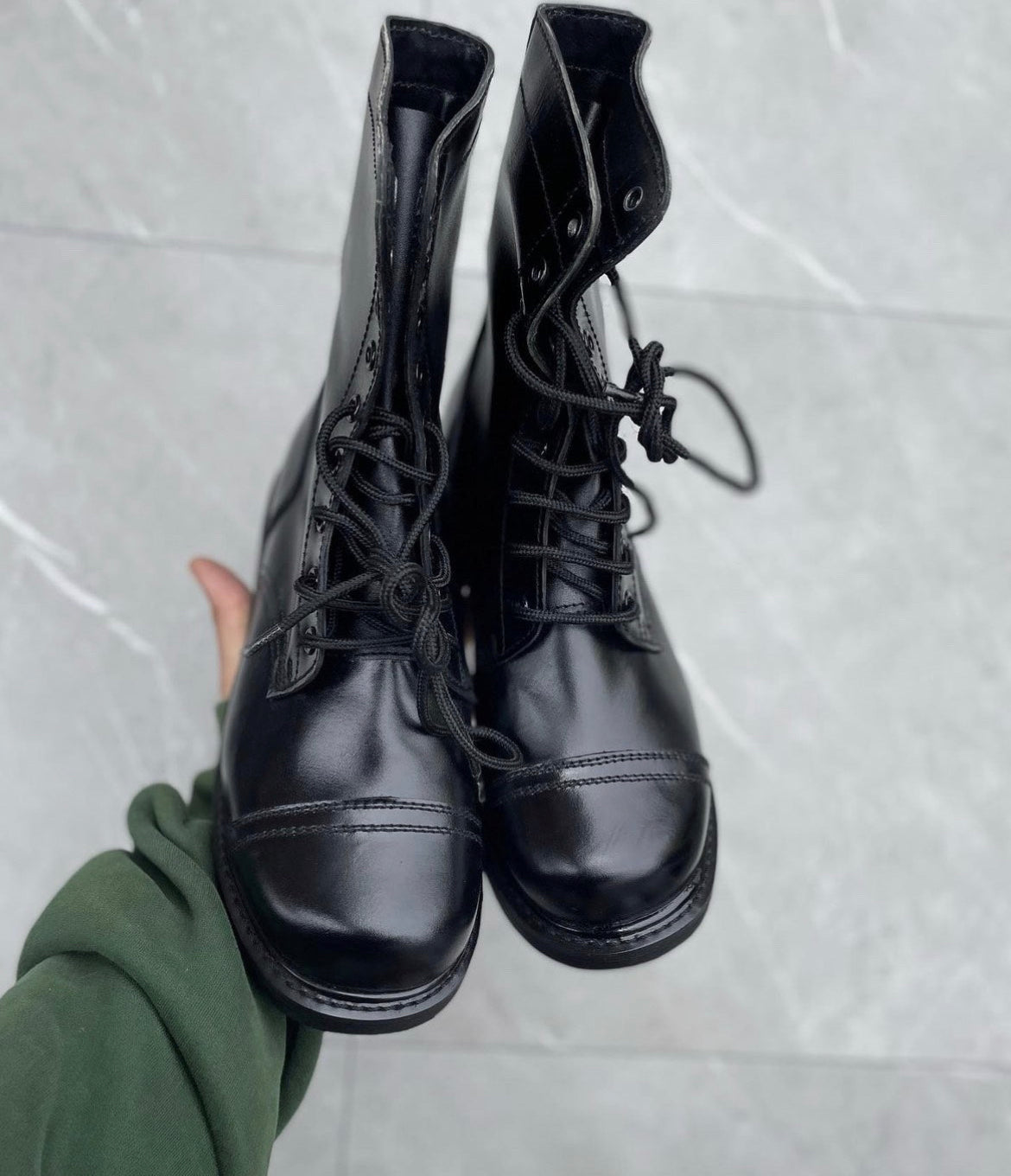 Vintage Military Black Leather Combat Boots EXPIREDRAGS