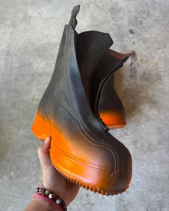 Vintage 1980s Hunter Orange Dune Boots