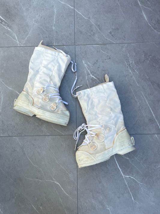 1990s Off-White Military Combat Boots